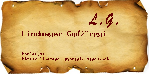 Lindmayer Györgyi névjegykártya
